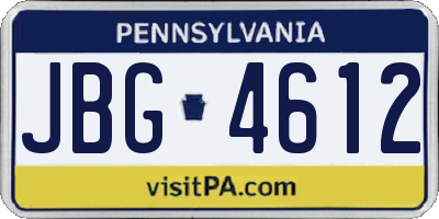 PA license plate JBG4612