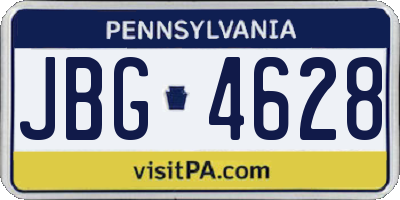 PA license plate JBG4628