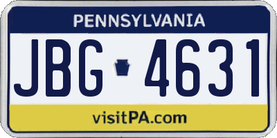 PA license plate JBG4631
