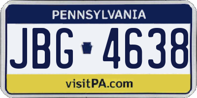 PA license plate JBG4638