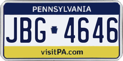 PA license plate JBG4646