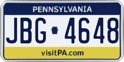 PA license plate JBG4648