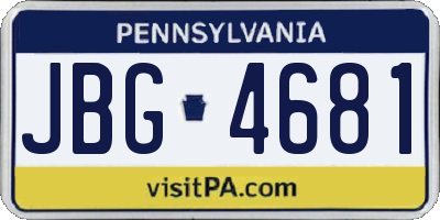 PA license plate JBG4681