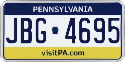 PA license plate JBG4695