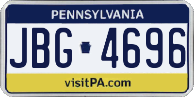 PA license plate JBG4696