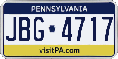 PA license plate JBG4717