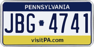 PA license plate JBG4741