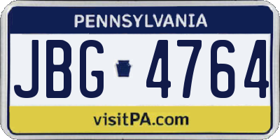 PA license plate JBG4764
