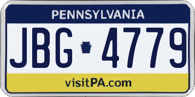 PA license plate JBG4779