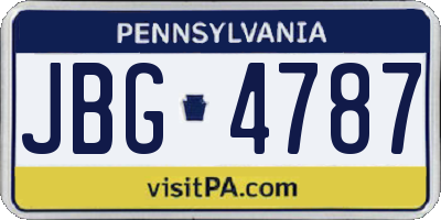 PA license plate JBG4787