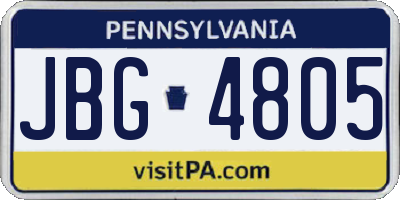 PA license plate JBG4805