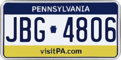 PA license plate JBG4806