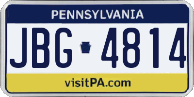 PA license plate JBG4814