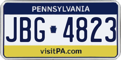 PA license plate JBG4823