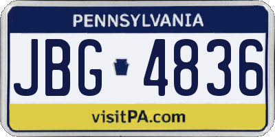 PA license plate JBG4836