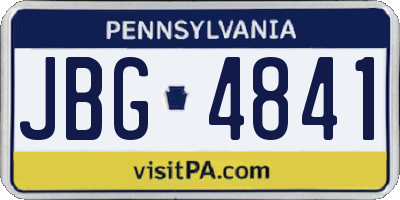 PA license plate JBG4841
