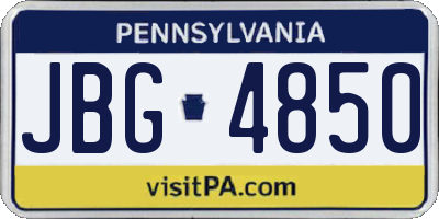 PA license plate JBG4850