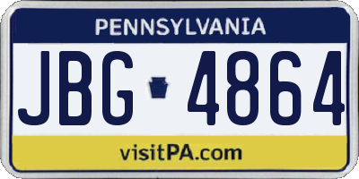 PA license plate JBG4864