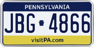 PA license plate JBG4866