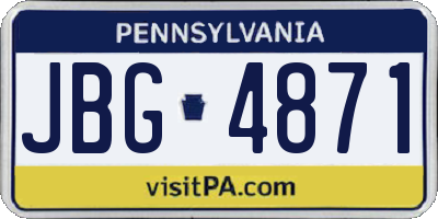PA license plate JBG4871