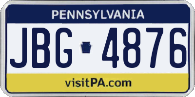 PA license plate JBG4876