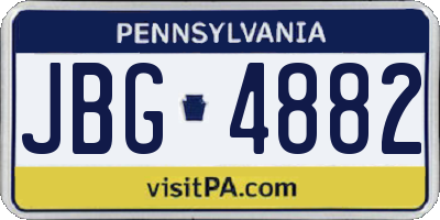 PA license plate JBG4882