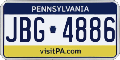 PA license plate JBG4886