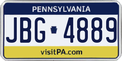 PA license plate JBG4889