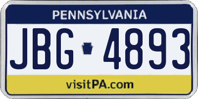 PA license plate JBG4893