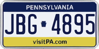 PA license plate JBG4895