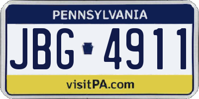PA license plate JBG4911