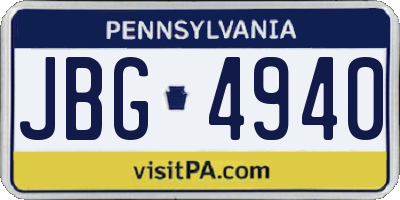 PA license plate JBG4940
