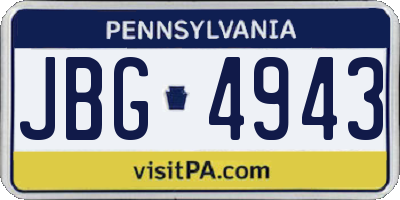 PA license plate JBG4943