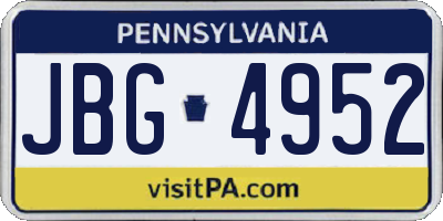 PA license plate JBG4952