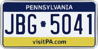 PA license plate JBG5041