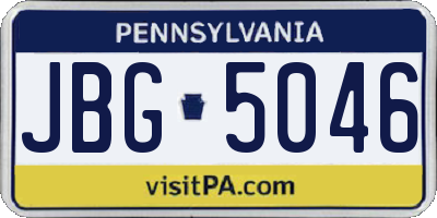 PA license plate JBG5046