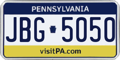 PA license plate JBG5050
