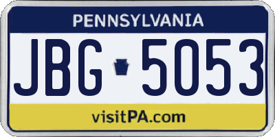 PA license plate JBG5053