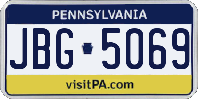 PA license plate JBG5069