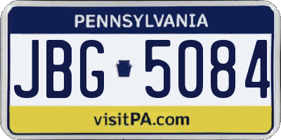 PA license plate JBG5084