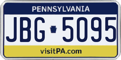 PA license plate JBG5095