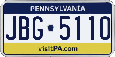 PA license plate JBG5110