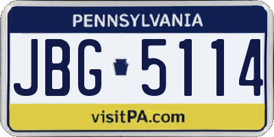 PA license plate JBG5114