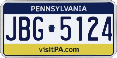 PA license plate JBG5124