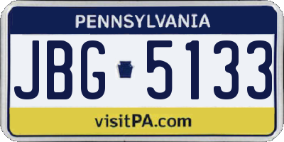 PA license plate JBG5133