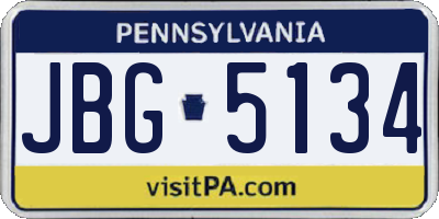 PA license plate JBG5134