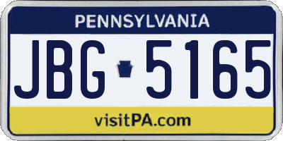 PA license plate JBG5165