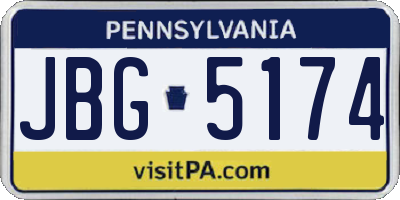 PA license plate JBG5174