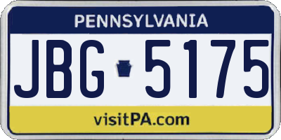 PA license plate JBG5175