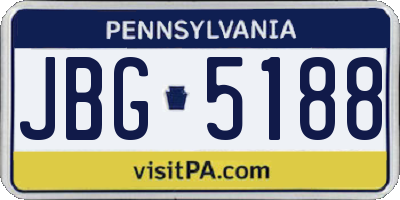 PA license plate JBG5188